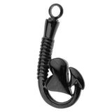 Maxbell Stainless Steel Fish Hook Heart Pendant Cremation Ashes Keepsake Black