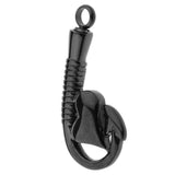 Maxbell Stainless Steel Fish Hook Heart Pendant Cremation Ashes Keepsake Black