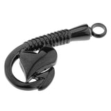 Maxbell Stainless Steel Fish Hook Heart Pendant Cremation Ashes Keepsake Black