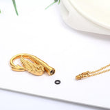 Maxbell Stainless Steel Fish Hook Angel Wing Pendant Cremation Ashes Keepsake Golden