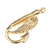 Maxbell Stainless Steel Fish Hook Angel Wing Pendant Cremation Ashes Keepsake Golden