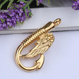 Maxbell Stainless Steel Fish Hook Angel Wing Pendant Cremation Ashes Keepsake Golden