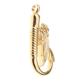 Maxbell Stainless Steel Fish Hook Angel Wing Pendant Cremation Ashes Keepsake Golden
