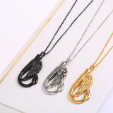 Maxbell Stainless Steel Fish Hook Angel Wing Pendant Cremation Ashes Keepsake Golden