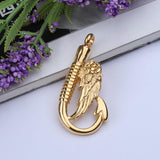 Maxbell Stainless Steel Fish Hook Angel Wing Pendant Cremation Ashes Keepsake Golden