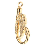 Maxbell Stainless Steel Fish Hook Angel Wing Pendant Cremation Ashes Keepsake Golden
