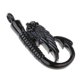 Maxbell Stainless Steel Fish Hook Angel Wing Pendant Cremation Ashes Keepsake Black
