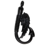 Maxbell Stainless Steel Fish Hook Angel Wing Pendant Cremation Ashes Keepsake Black