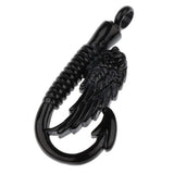Maxbell Stainless Steel Fish Hook Angel Wing Pendant Cremation Ashes Keepsake Black