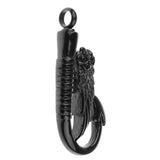 Maxbell Stainless Steel Fish Hook Angel Wing Pendant Cremation Ashes Keepsake Black