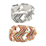 Maxbell Elegant Wedding Bridal Stretch Clear Rhinestone Bracelet Bangle  Silvery