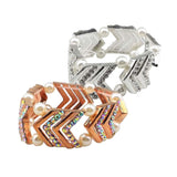 Maxbell Elegant Wedding Bridal Stretch Clear Rhinestone Bracelet Bangle  Silvery