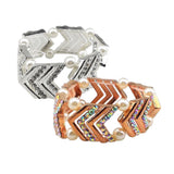 Maxbell Elegant Wedding Bridal Stretch Clear Rhinestone Bracelet Bangle  Silvery