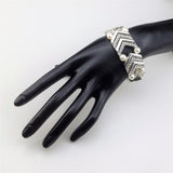 Maxbell Elegant Wedding Bridal Stretch Clear Rhinestone Bracelet Bangle  Silvery