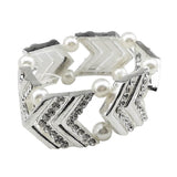 Maxbell Elegant Wedding Bridal Stretch Clear Rhinestone Bracelet Bangle  Silvery