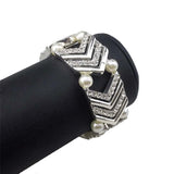 Maxbell Elegant Wedding Bridal Stretch Clear Rhinestone Bracelet Bangle  Silvery