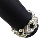 Maxbell Elegant Wedding Bridal Stretch Clear Rhinestone Bracelet Bangle  Silvery