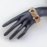 Maxbell Elegant Wedding Bridal Stretch Clear Rhinestone Bracelet Bangle  Rose Gold