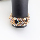 Maxbell Elegant Wedding Bridal Stretch Clear Rhinestone Bracelet Bangle  Rose Gold