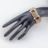 Maxbell Elegant Wedding Bridal Stretch Clear Rhinestone Bracelet Bangle  Rose Gold