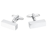Maxbell Solid Copper Rectangle Bar Cufflink Formal Business Mens Shirt Cuff Links