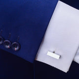 Maxbell Solid Copper Rectangle Bar Cufflink Formal Business Mens Shirt Cuff Links
