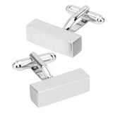 Maxbell Solid Copper Rectangle Bar Cufflink Formal Business Mens Shirt Cuff Links