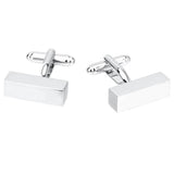 Maxbell Solid Copper Rectangle Bar Cufflink Formal Business Mens Shirt Cuff Links
