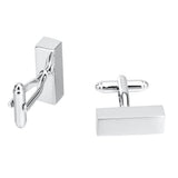 Maxbell Solid Copper Rectangle Bar Cufflink Formal Business Mens Shirt Cuff Links