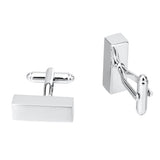 Maxbell Solid Copper Rectangle Bar Cufflink Formal Business Mens Shirt Cuff Links