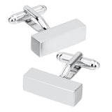 Maxbell Solid Copper Rectangle Bar Cufflink Formal Business Mens Shirt Cuff Links