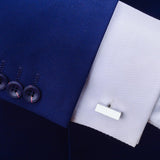 Maxbell Solid Copper Rectangle Bar Cufflink Formal Business Mens Shirt Cuff Links