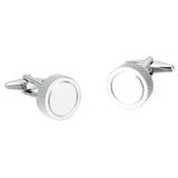 Maxbell Solid Copper Silvertone Cufflink Formal Business Shirt Cuff Links 16x16mm