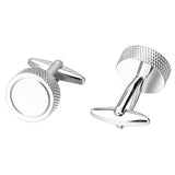 Maxbell Solid Copper Silvertone Cufflink Formal Business Shirt Cuff Links 16x16mm