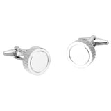 Maxbell Solid Copper Silvertone Cufflink Formal Business Shirt Cuff Links 16x16mm