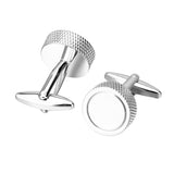 Maxbell Solid Copper Silvertone Cufflink Formal Business Shirt Cuff Links 16x16mm