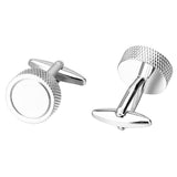 Maxbell Solid Copper Silvertone Cufflink Formal Business Shirt Cuff Links 16x16mm