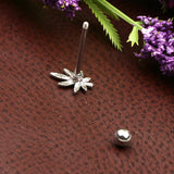 Maxbell Stainless Steel Tongue Lip Bars Rings Barbell Piercing Maple Leaf 14G Silver