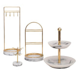 Maxbell 4 Style Marbling Resin Vintage Nordic Jewelry Organizer Rack Ring Rack