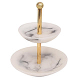 Maxbell 4 Style Marbling Resin Vintage Nordic Jewelry Organizer Rack Double Tier