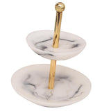 Maxbell 4 Style Marbling Resin Vintage Nordic Jewelry Organizer Rack Double Tier