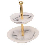 Maxbell 4 Style Marbling Resin Vintage Nordic Jewelry Organizer Rack Double Tier