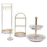Maxbell 4 Style Marbling Resin Vintage Nordic Jewelry Organizer Rack Double Tier