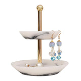 Maxbell 4 Style Marbling Resin Vintage Nordic Jewelry Organizer Rack Double Tier
