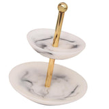 Maxbell 4 Style Marbling Resin Vintage Nordic Jewelry Organizer Rack Double Tier