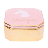 Maxbell Mini Travel Jewelry Ceramic Box Cosmetic Makeup Display Organizer Case Pink