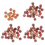 Maxbell 100pcs 10-17mm Printed Large Hole Wooden Beads Charm for DIY Jewelry 10mm