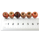 Maxbell 100pcs 10-17mm Printed Large Hole Wooden Beads Charm for DIY Jewelry 10mm