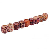 Maxbell 100pcs 10-17mm Printed Large Hole Wooden Beads Charm for DIY Jewelry 10mm