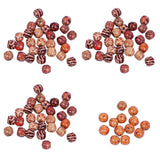 Maxbell 100pcs 10-17mm Printed Large Hole Wooden Beads Charm for DIY Jewelry 10mm